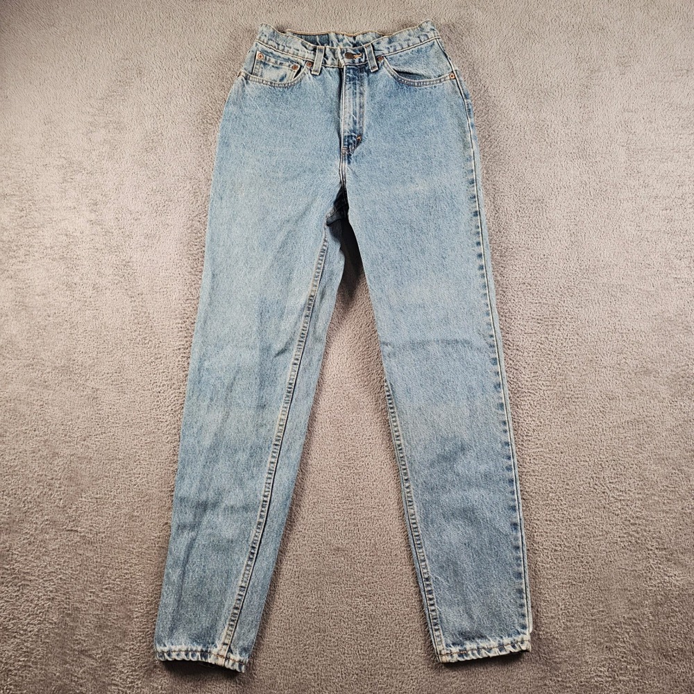 Vintage 1996 Levis 521 Tapered Fit Jeans Light Wash High Rise Size 10L Long USA